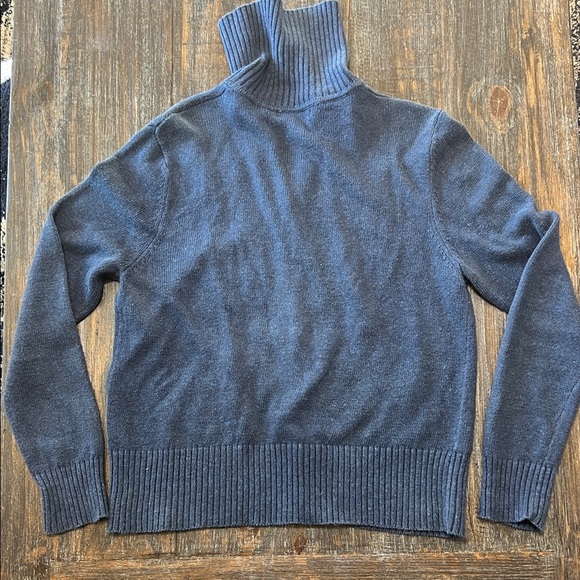 Embroidered Zip-Front Cardigan Sweater in Denim Blue - Picture 8 of 9